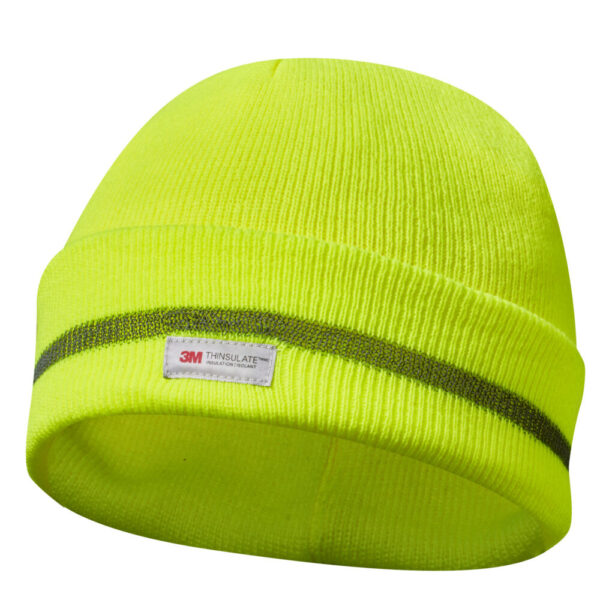 Haube mit Reflektionsstreifen gelb