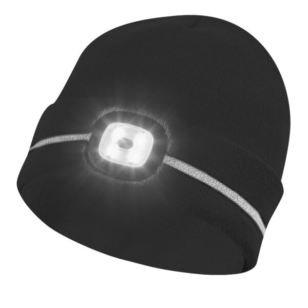 HAUBE LED KIDS MIT REFLEKTIONSSTREIFEN schwarz HAUBE LED KIDS MIT REFLEKTIONSSTREIFEN